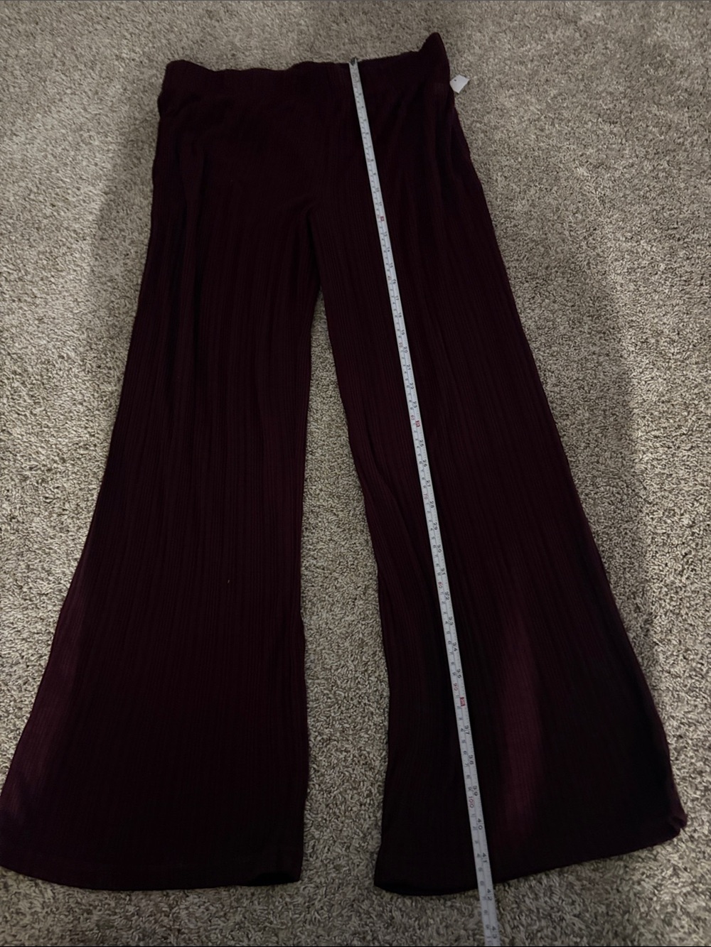 Tommy Hilfiger Ribbed Sleepwear Top in Burgundy - Picture 3 of 4